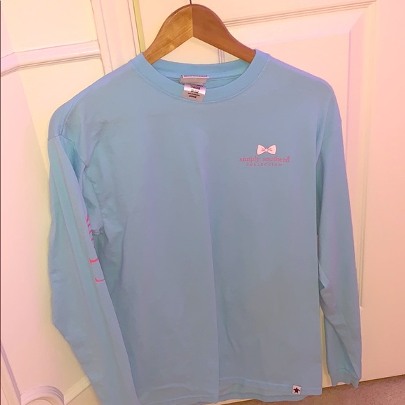 2 pack of Simply Southern shirts colors: blue,pink - Picture 1 of 8